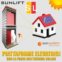 Ascensore a risparmio energetico: SunLift la piattaforma elevatrice fotovoltaica ad energia solare