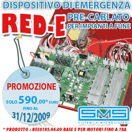 RED-E : dispositivo di emergenza, per impianti a fune, in grado di riportare la cabina al piano in caso di mancanza di alimentazione da rete (black out)
