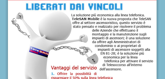Telesan Mobile abbatte i costi della linea telefonica in ascensore