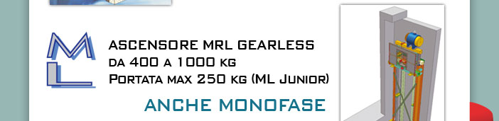 ML Ascensore MRL gearless anche monofase