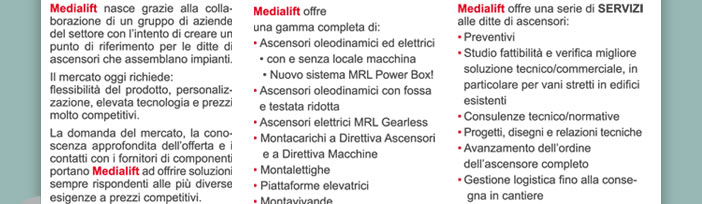 Medialift srl ottimizza il processo di acquisto impianto e consegna in cantiere
